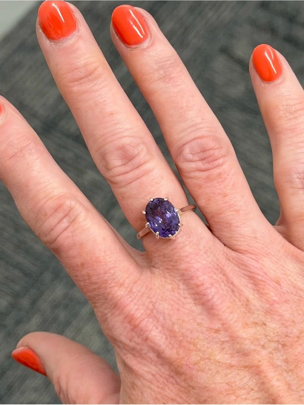 Sold!! Natural Alexandrite 6.05CT Certified 925 Sterling Silver Ring 7.5